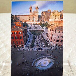 Vintage Roma Piazza di Spagna Spain's Square Rome Italy Postcard Unposted 517